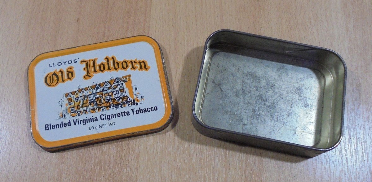 old holborn tobacco 12.5 g OLD HOLBORN CIGARETTES TOBACCO ADVERTISIGN TIN BOX EMPTY