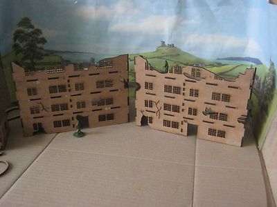 20 mm Groß 4 Stock Fabrikhaus Block Ruinen Wargame Scanner Laserschneiden 