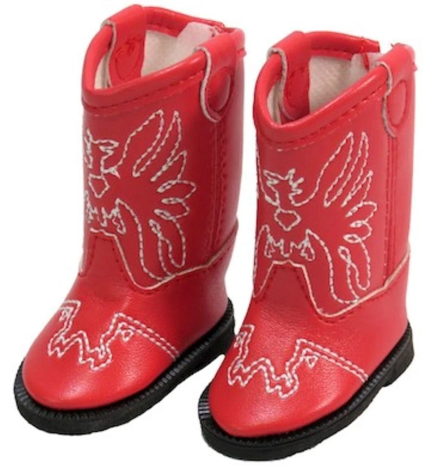 Red Eagle Cowboy Boots Shoes for Wellie Wishers 14 1/2 inch Doll Clothes Girl