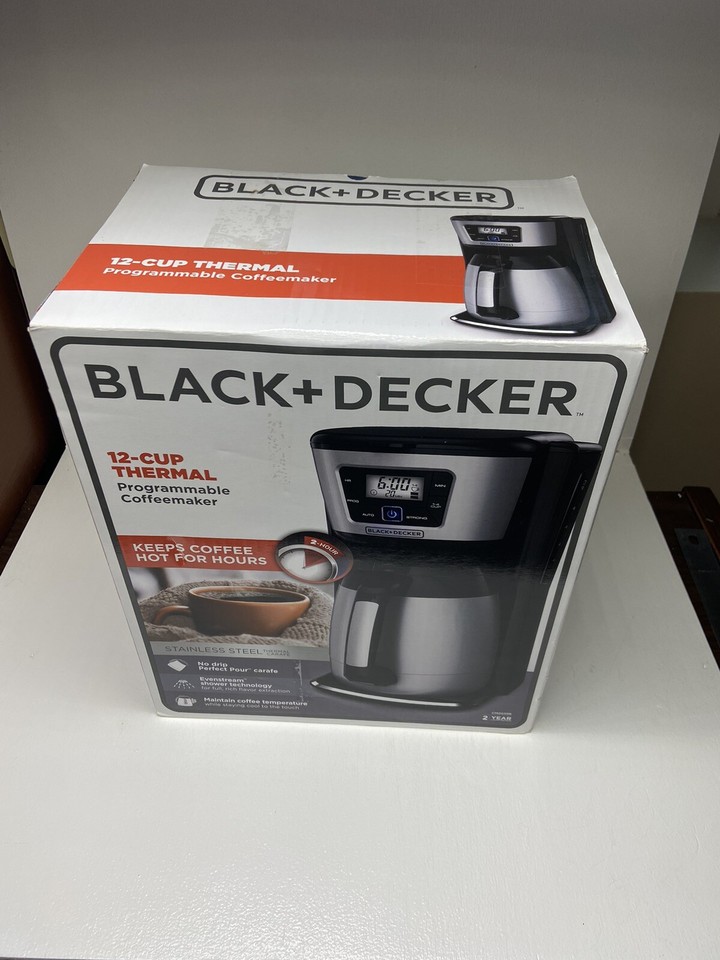 BLACK+DECKER CM2035B 12Cup Thermal Coffee Maker Black/Silver 885874473224 eBay