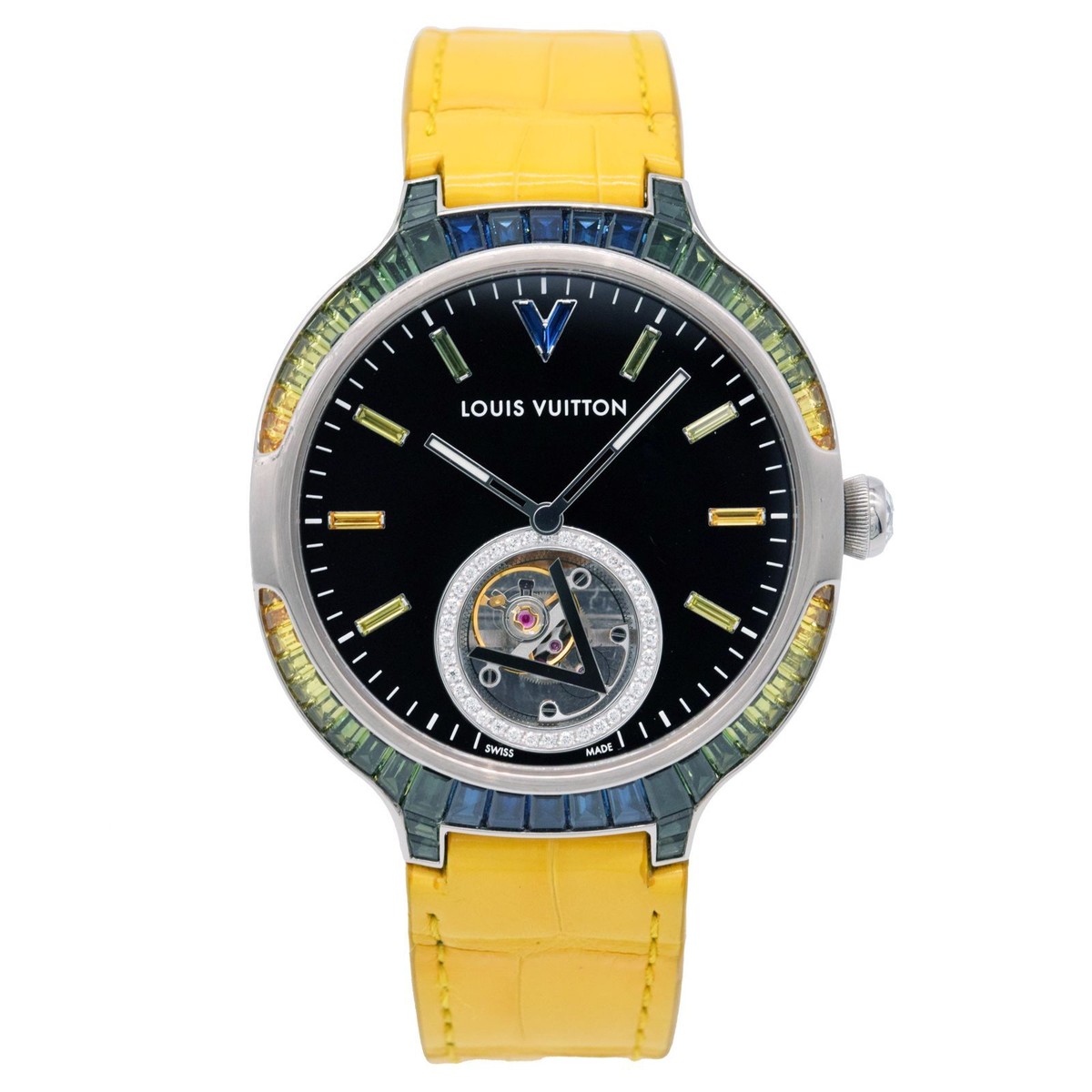 Mens authentic LV watch Louis Vuitton Mens Tambour Chronograph Watch - Ann main image 2