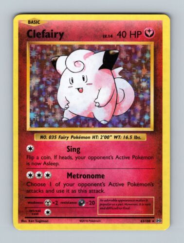 Clefairy - XY Evolutions Set - 63/108 - Holo - Pokemon Card - EXC / Near Mint - Picture 1 of 2