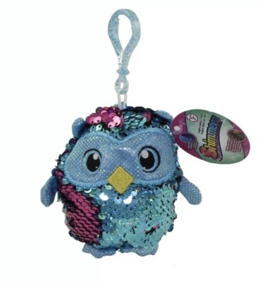 License Play Shimmeez Sequin Plush OWL (Purple Blue