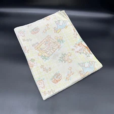 Vintage 1970s Baby Receiving Blanket Pastel Farm Animal Print Gender Neutral