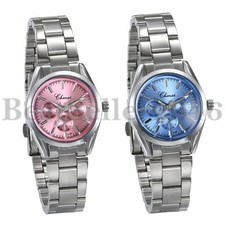 Womens Ladies Fashion Dress Stainless Steel Waterproof Quartz Analog Wrist Watch