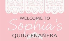 Quincea era Banner - Traditional Paper Cutout Design