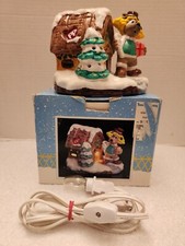 1980's Pound Puppy Ceramic Lighted Christmas House