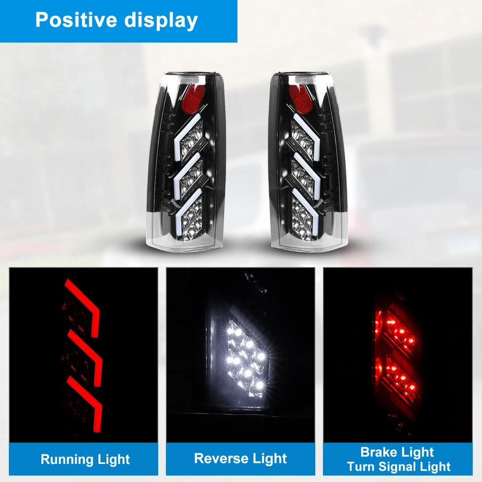 For 1988-1998 Chevy GMC C/K 1500 2500 3500 LED Tail Lights Rear Brake Lamps Pair - Изображение 3 из 4