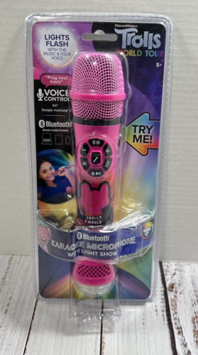 Trolle World Tour Bluetooth Karaoke Mikrofon mit LED Disco Lichter Lautsprecher LESEN - Bild 1 von 3