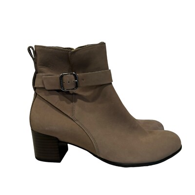 Ecco Dress Classic 35 mm Buckle Ankle Booties Gray Beige Sz 38 US 7 - 7.5 |  eBay