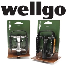 Wellgo M21 Mountain Bike Urban Flat 9/16" Alloy Pedals Black or Black-Silver
