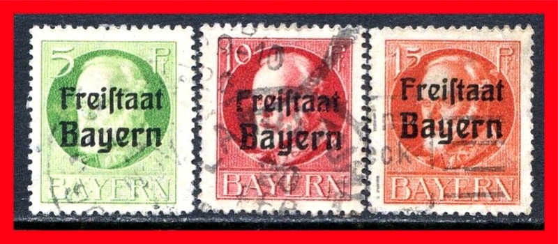 Bavaria Postage Stamps Scott 194, 196-197, Used Selection!! Ba112b