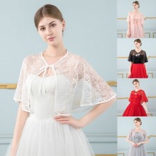 Wedding Bridal Shawl Wrap Capelet Floral Lace for Jacket Bolero Tulle Cape Shrug