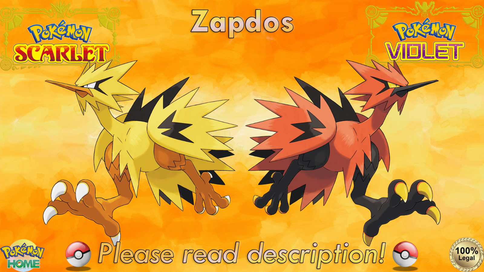 Galarian Zapdos Para Pokémon Scarlet E Violet - Outros - DFG