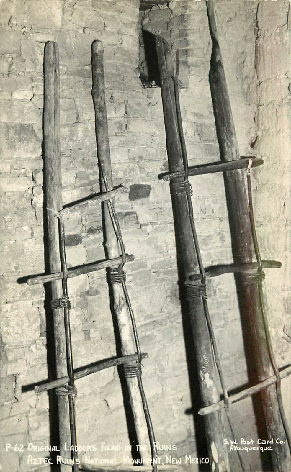 RPPC Postcard Original Ladders Found in Aztec Ruins National Monument ...