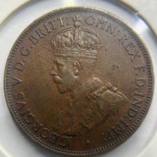1931 Half Penny Coin - almost Extremely Fine - George V Predecimal Australia