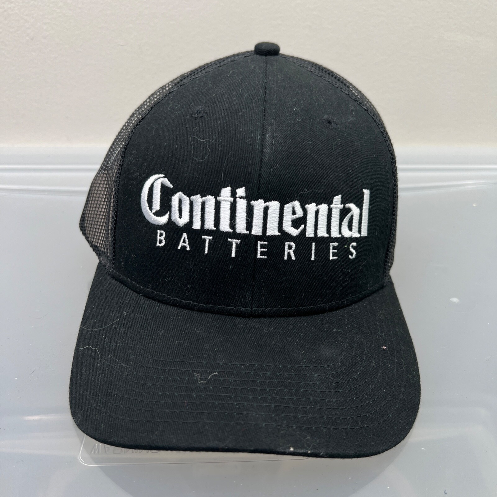 Continental Batteries Hat Mens Adjustable Black Snapback Trucker Cap Mesh Racing-image
