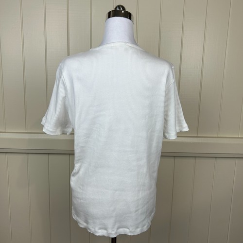 Trenery By Country Road Top Women's Size XL Cream Short Sleeve Casual - Picture 4 of 10