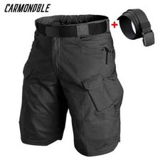 Mens Twill Cargo Shorts with Belt Loose Fit Multi Pocket Utility Wear Size S-6XL