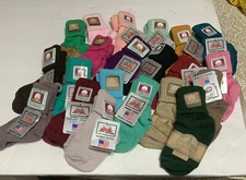 TWO FEET AHEAD Unisex Bobby Socks vintage double roll natural cotton blend USA