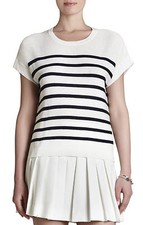 NEW BCBG MAXAZRIA EMMALINE STRIPED HIGHT LOW HEM TOP DGD1S122/B255A SIZE S