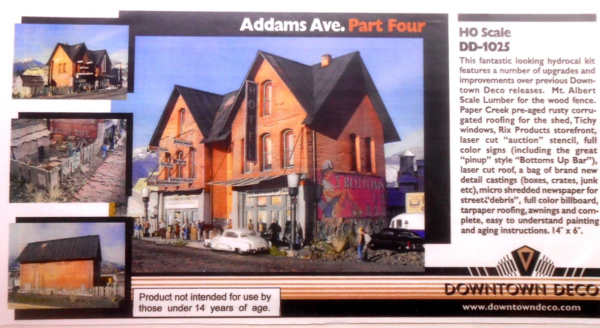 Downtown Deco HO Scale Building Kit Addams Ave. Part Four + Bonus Detail  Set! | eBay