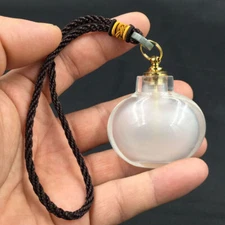 Blank Inside Painted Glass Snuff Bottle White Empty Jar for Powder Oil Display