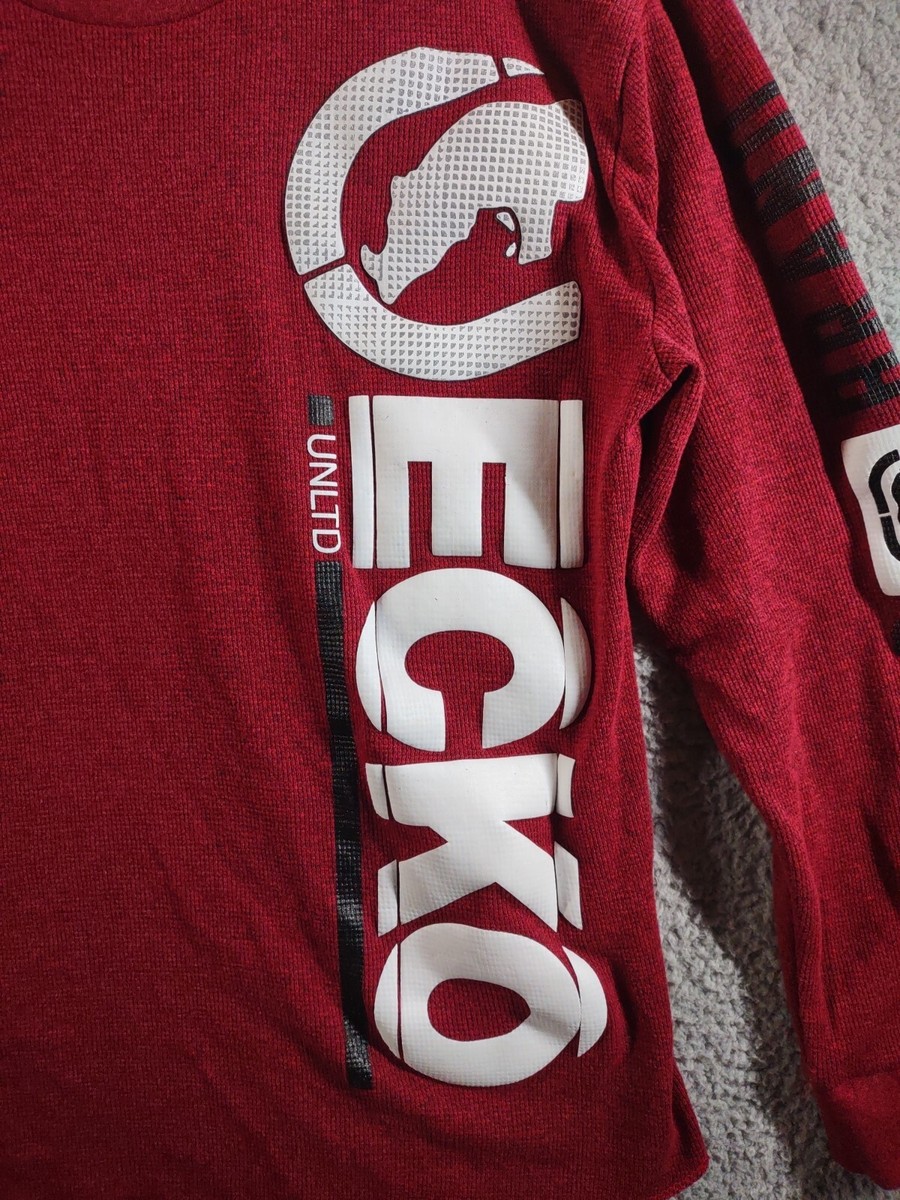Ecko Unltd Shirt Mens Extra Large Thermal Long Sleeve Red Big