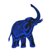 Aa35★Elefant Blau AufnäHer Zum AufbüGeln BüGelbild Patch Flicken 10,0 X 12,3 Cm