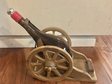 vintage bar decor Cannon On Wheels , Handcrafted.