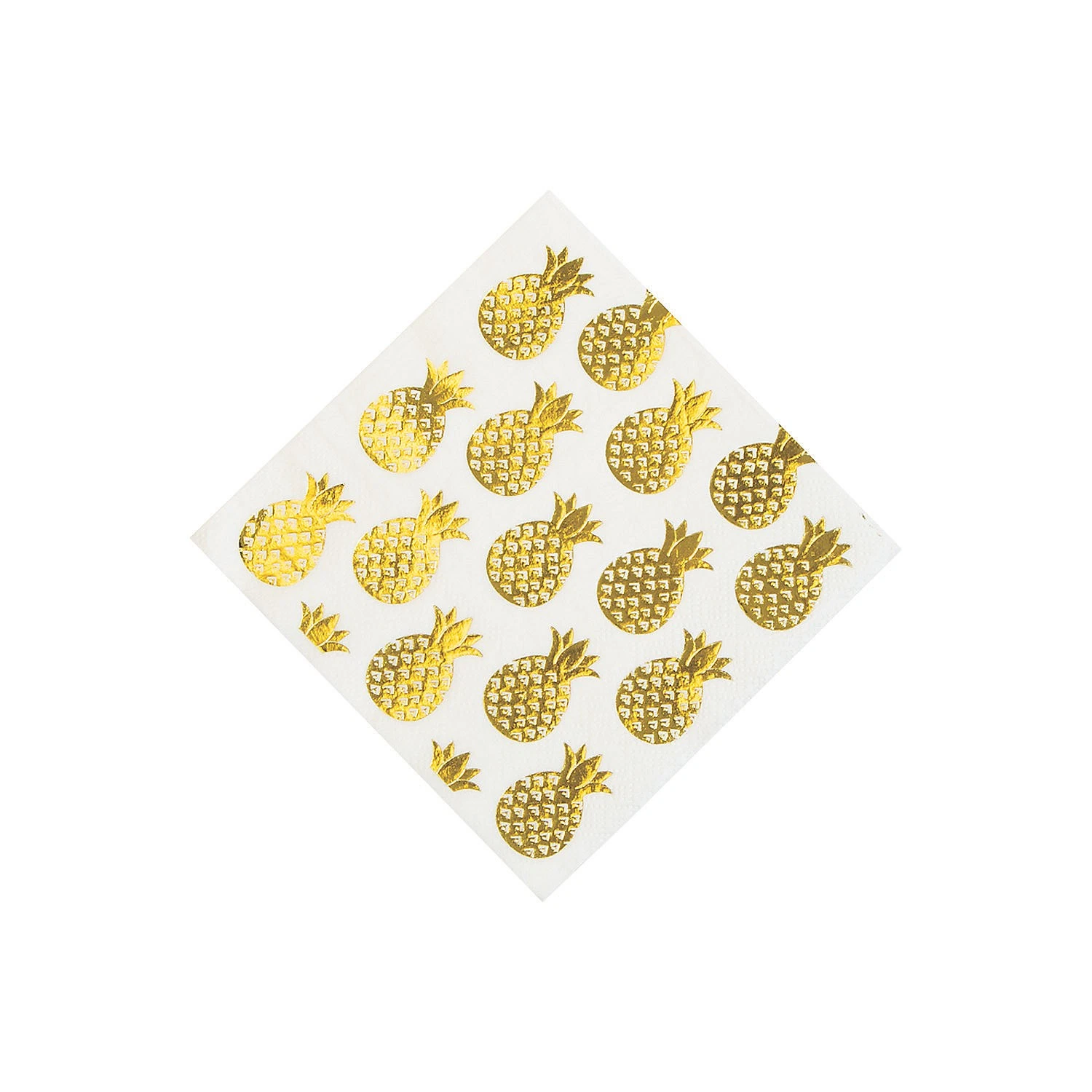 Gold Pineapple Beverage Napkins - Thumbnail 2