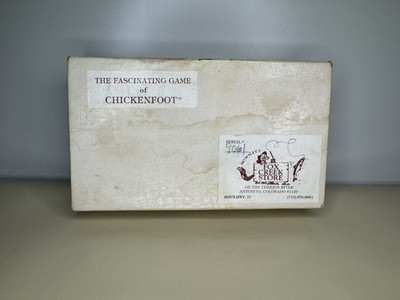 Fascinating Game Chickenfoot Dominoes Fox Creek Store Vintage Signed Handpainted