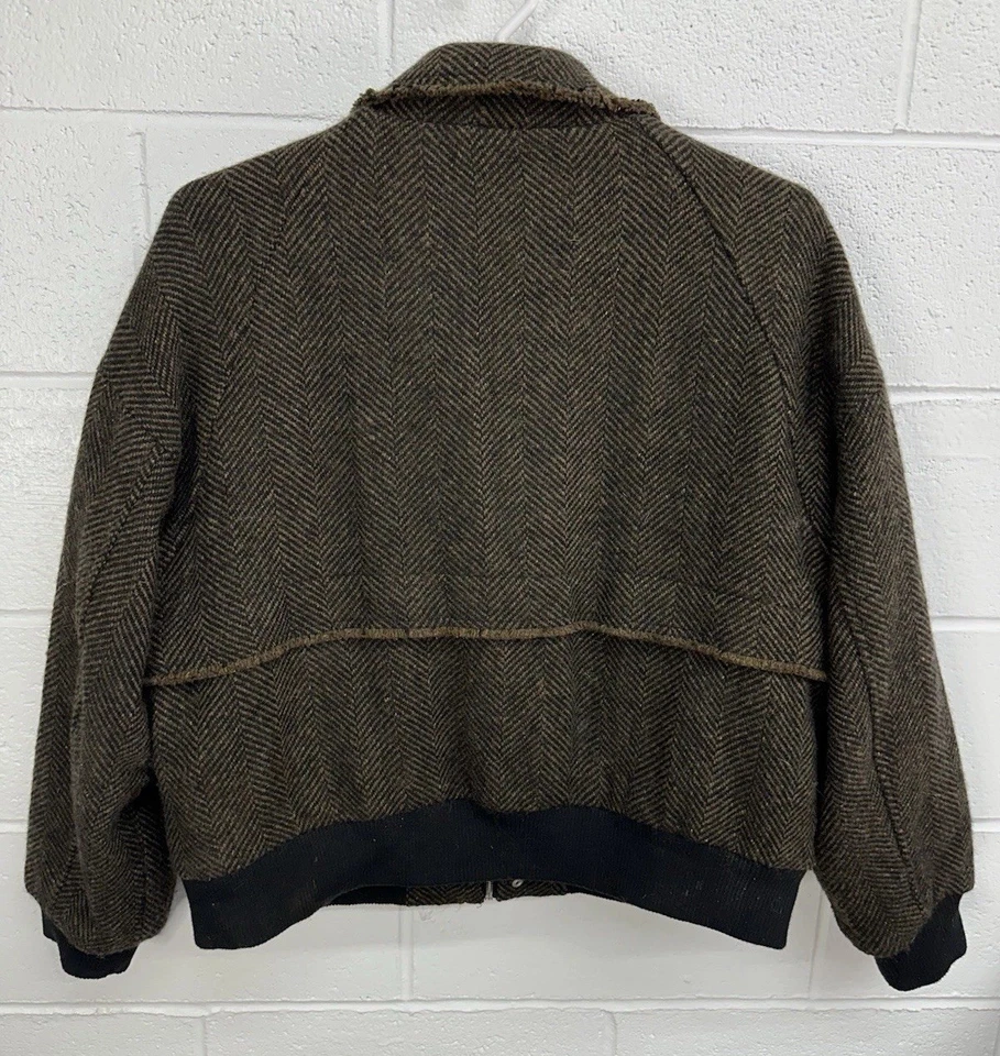 Topman Chaqueta Bomber Borde Crudo Mezcla Lana en Marrón Espiga / Hombre Mediana Foto 4 de 4