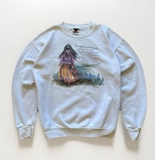 Vintage 90s Legend Of The Bluebonnets Art Sweatshirt Texas XL USA MADE White