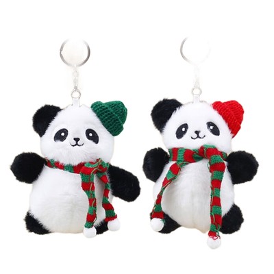 Lovely Christmas Panda Keychain Practical Keyring Accessory Mobile