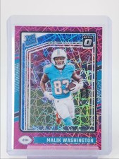 MALIK WASHINGTON 2024 DONRUSS OPTIC RATED ROOKIE PINK VELOCITY RC /80 Q4244