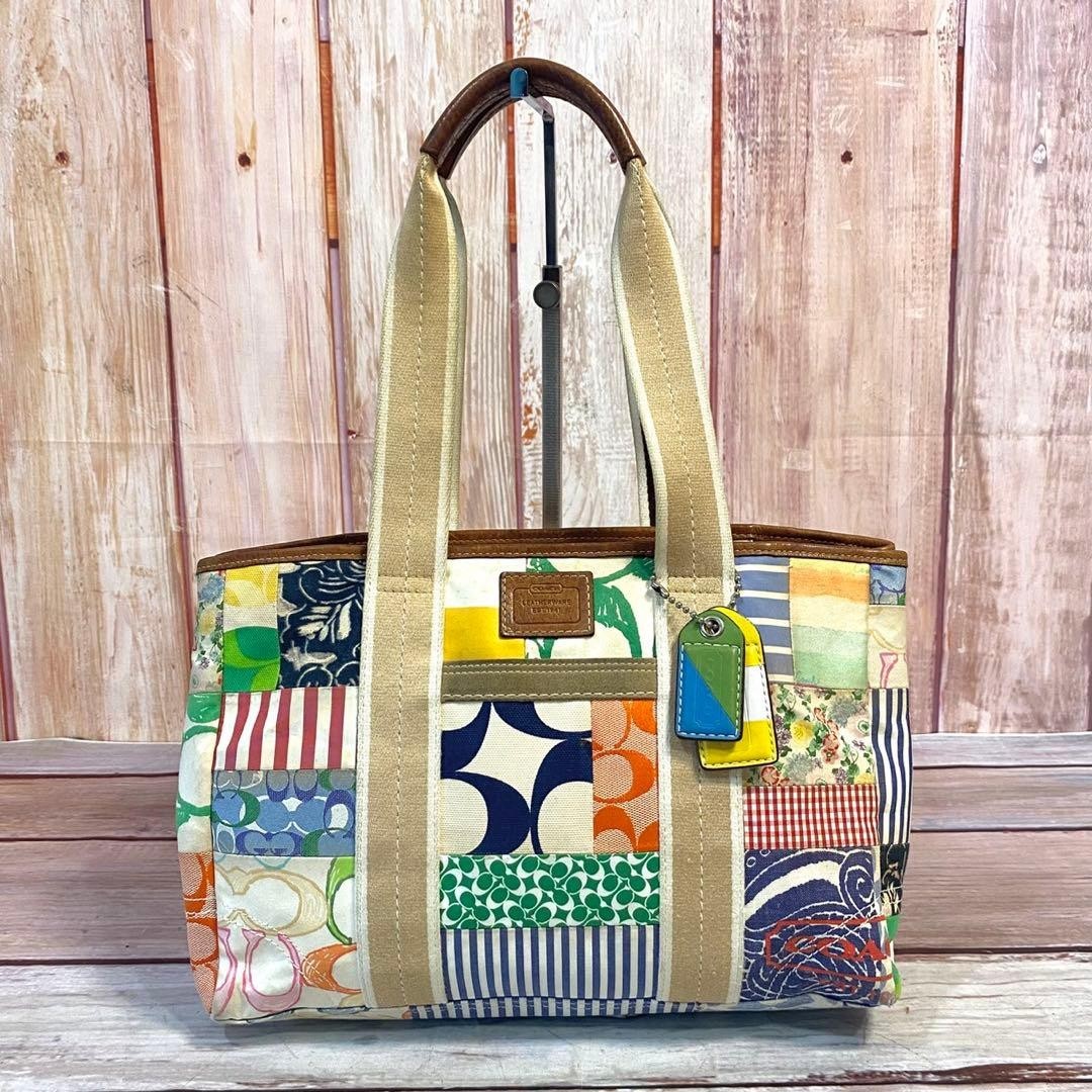 Coach Hamptons Patchwork Tote 10444 Multicolor Ca… - image 1