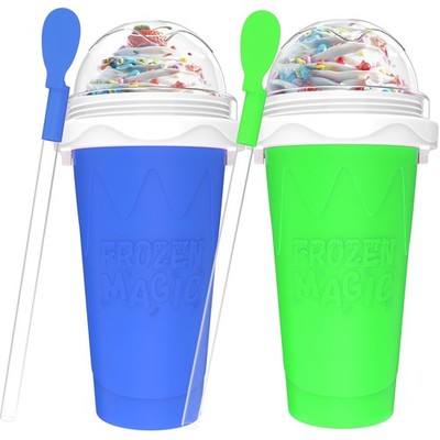 2PCS Slushie Maker Cup,DIY Quick Frozen Smoothies Cups for Homemade Milk Shak...