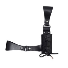 Medieval Leather Holster Sword Frog Belt Holder Cosplay Costume Accessory Black
