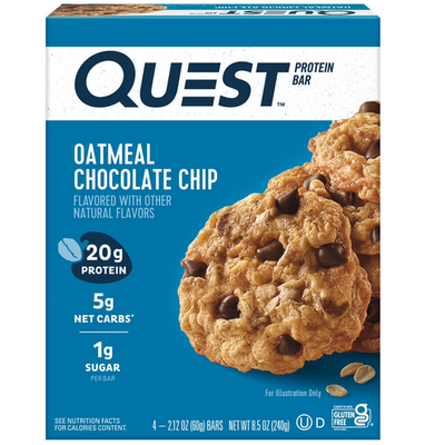 #ad #ad Quest Protein Bar Oatmeal Chocolate Chip 20g Protein Gluten Free 4 Count $5.10
