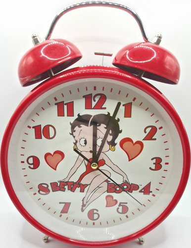 Betty Boop Red Twin Bell Analog Alarm Clock - Tested working
