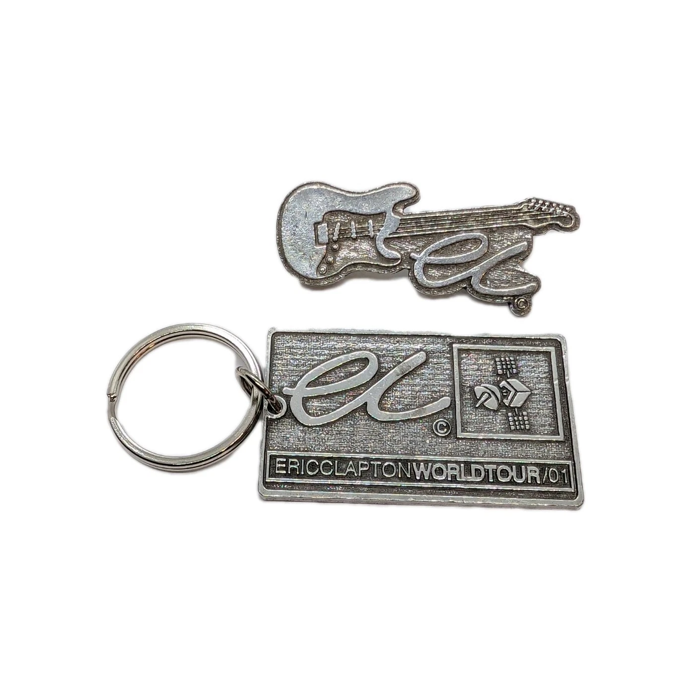 Eric Clapton 2001 World Tour Keychain and Guitar Pin