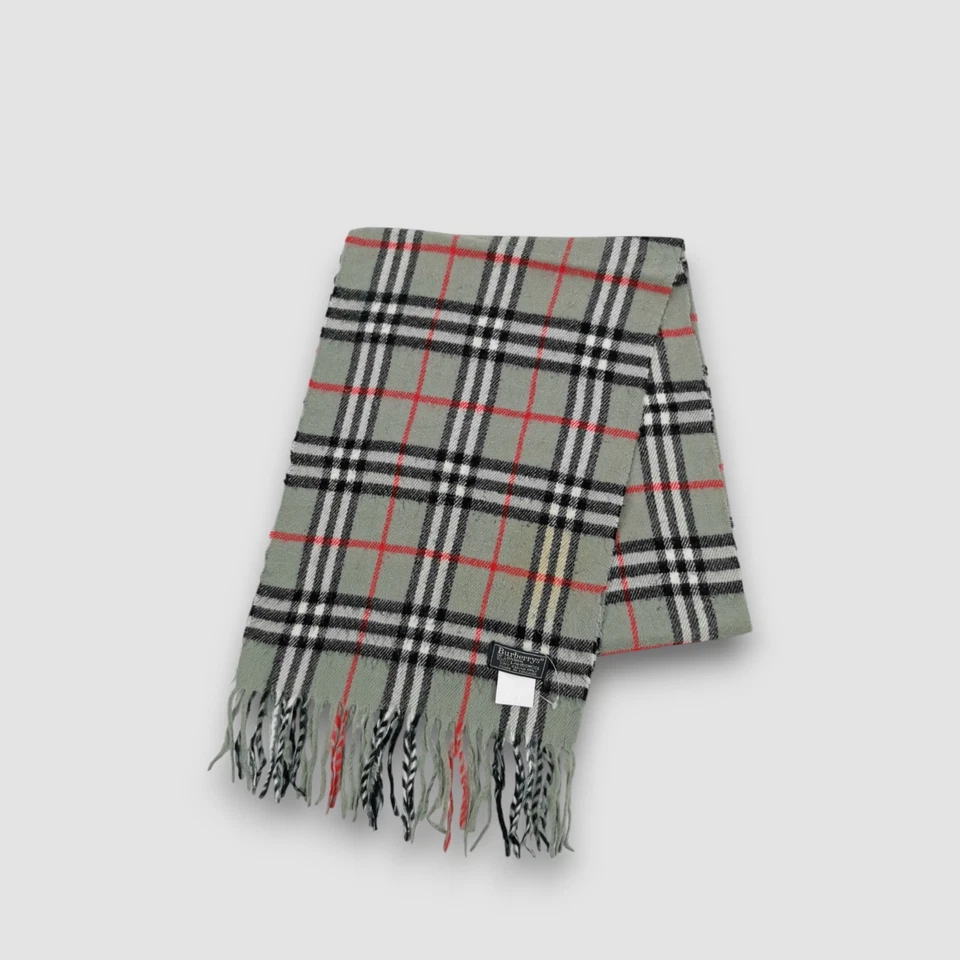 Vintage Burberry Wool Scarf Classic Nova Check Winter Warmer Neck Scarves - Image 3 of 4