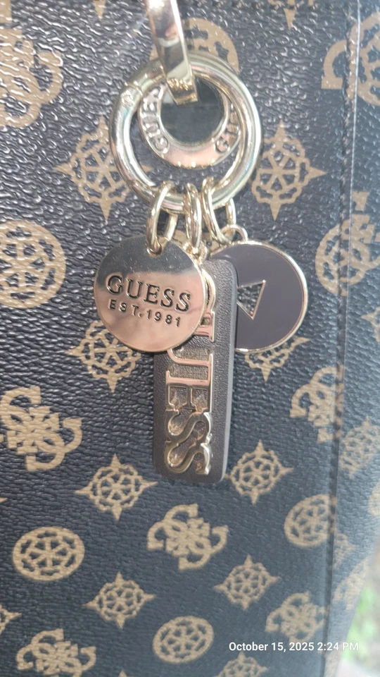 Bolso de Mano Guess 4G Noelle Monograma Logo Dije Diseñador 14x9,5x10,3 Foto 4 de 4