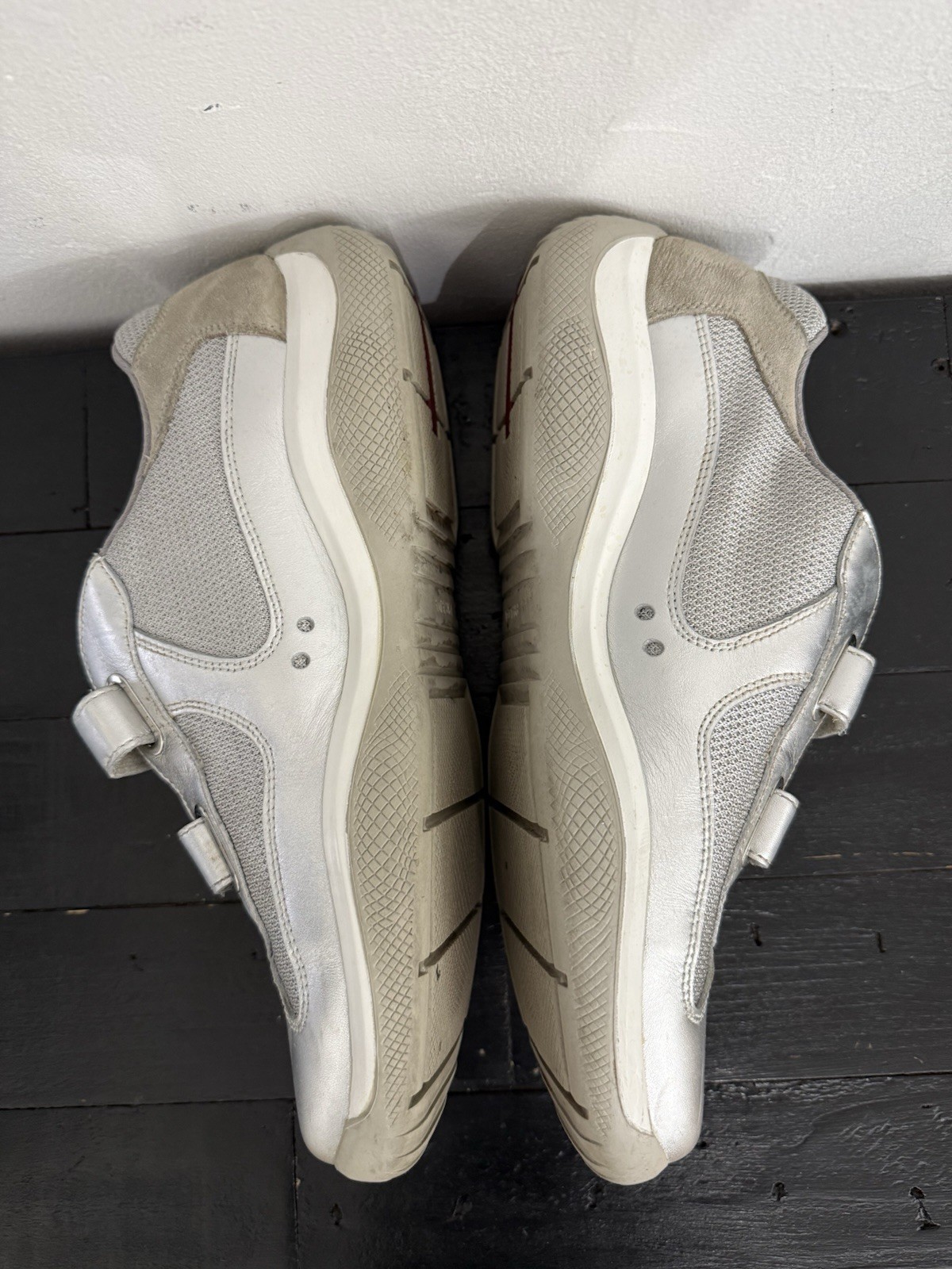 PRADA America's Cup Silver Hook & Loop Patent Leather Men's Athletic Sneakers thumbnail 4