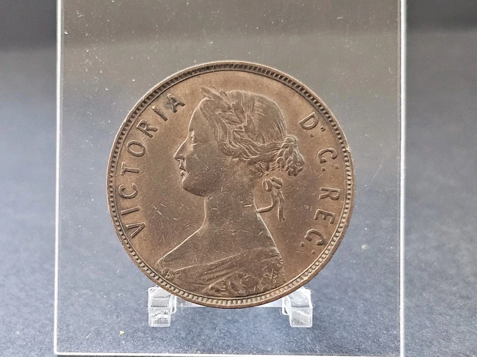 canada new foundland 1 cents 1873 km#1 bronze victoria terre neuve - Photo 2/2