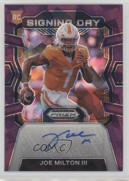2024 Prizm Draft Picks Purple Ice 57/99 Joe Milton III Rookie Auto RC 1co7