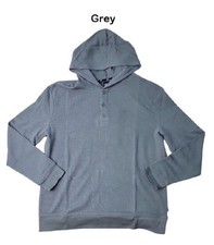 Gap Men's Henley Hoodie Size Small Soft Gray
