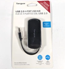 Targus USB 2.0 4-Port USB Hub Plug & Play, USB Powered, Universal ACH114US Black