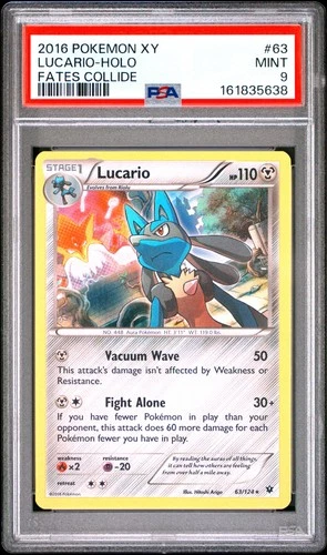 Pokemon Lucario Holo XY Fates Collide 63/124 PSA 9 Mint